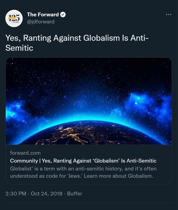 The Forward Yes, Ranting Against Globalism is Anti-Semitic.jpeg